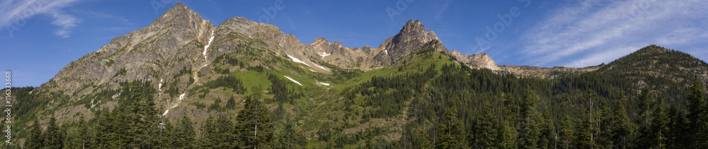 North Cascades Highway. The North Cascades Highway is the first National Scenic Highway in the United States. There are sweeping vistas, alpine meadows, and wildlife watching. Washington state.