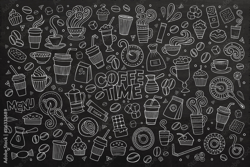 Fast food doodles hand drawn sketchy vector symbols 