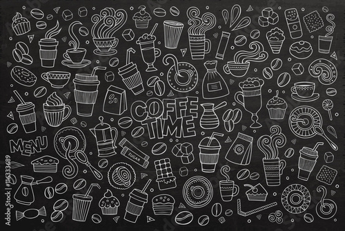 Fast food doodles hand drawn sketchy vector symbols 