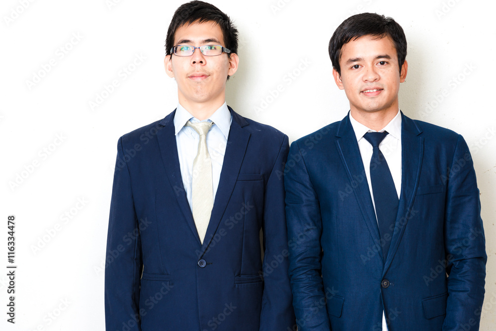 Give we care your business portrait of handsome happy asian youn