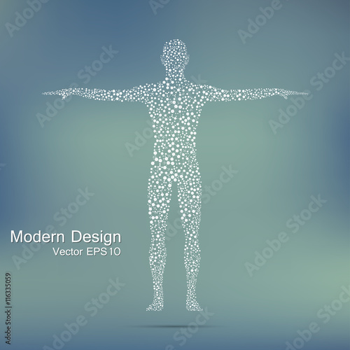 Human. Structure molecule of man. Medicine, science and technology. Scientific Vector for your design