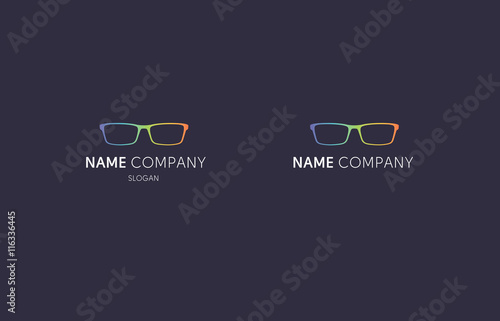Colored glasses flat logo