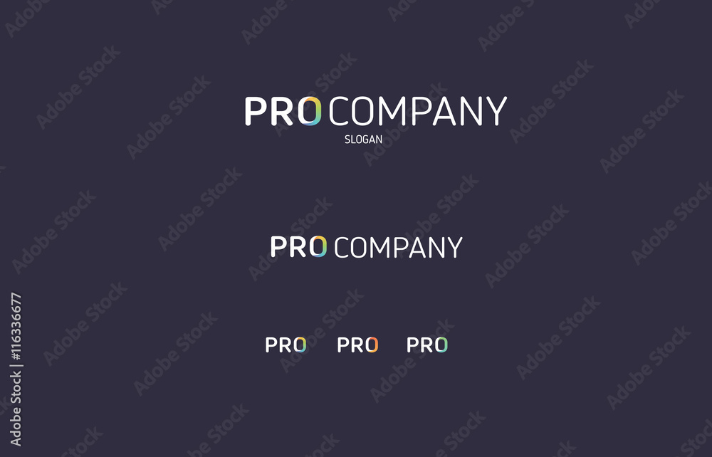 Fototapeta premium Colored letter o 0 flat logo