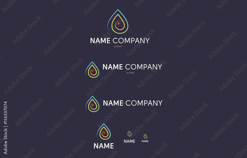 Fototapeta premium Drop heart colored flat logo