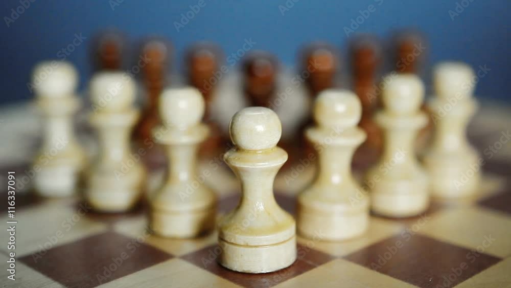 Game of chess. Pawns on the chessboard Game of chess. Pawns on the chessboard