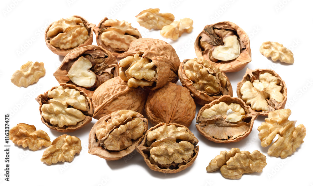 walnuts on white walnuts on white