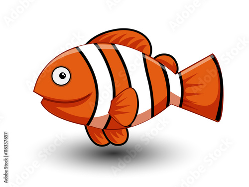 Cute Anemone-fish cartoon vector