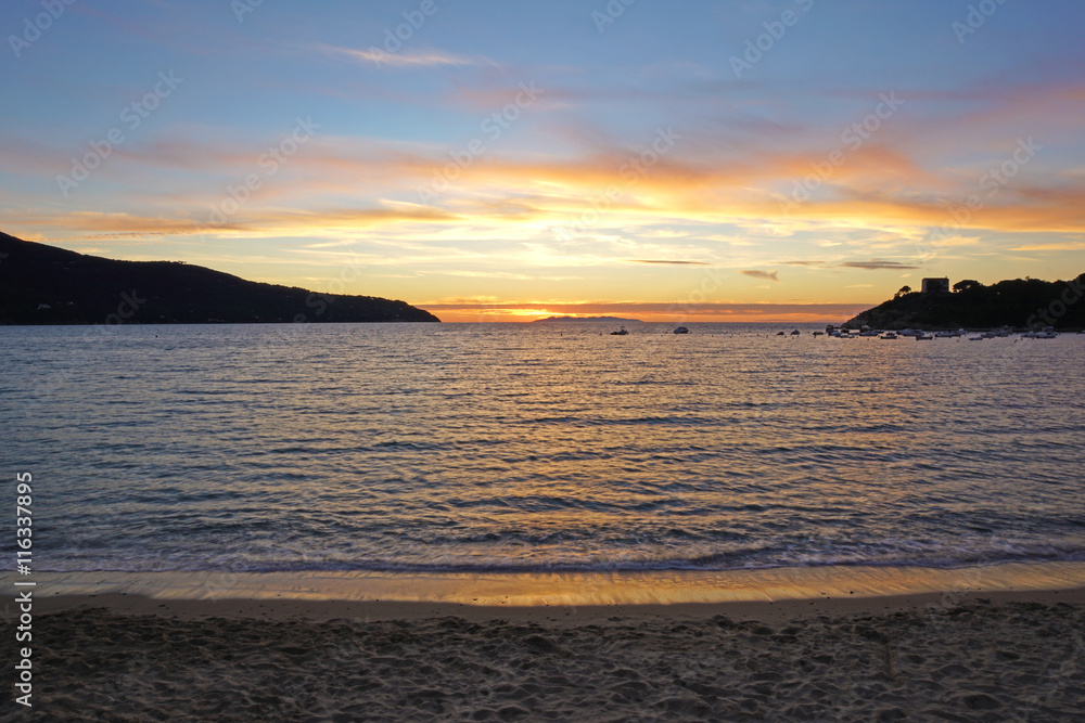 sunset over the sea sunset over the sea