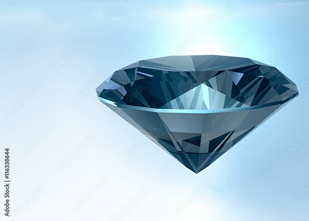 shining crystal diamond on a blue background shining crystal diamond on a blue background