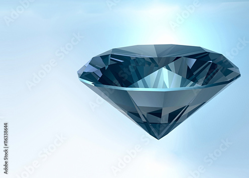 shining crystal diamond on a blue background