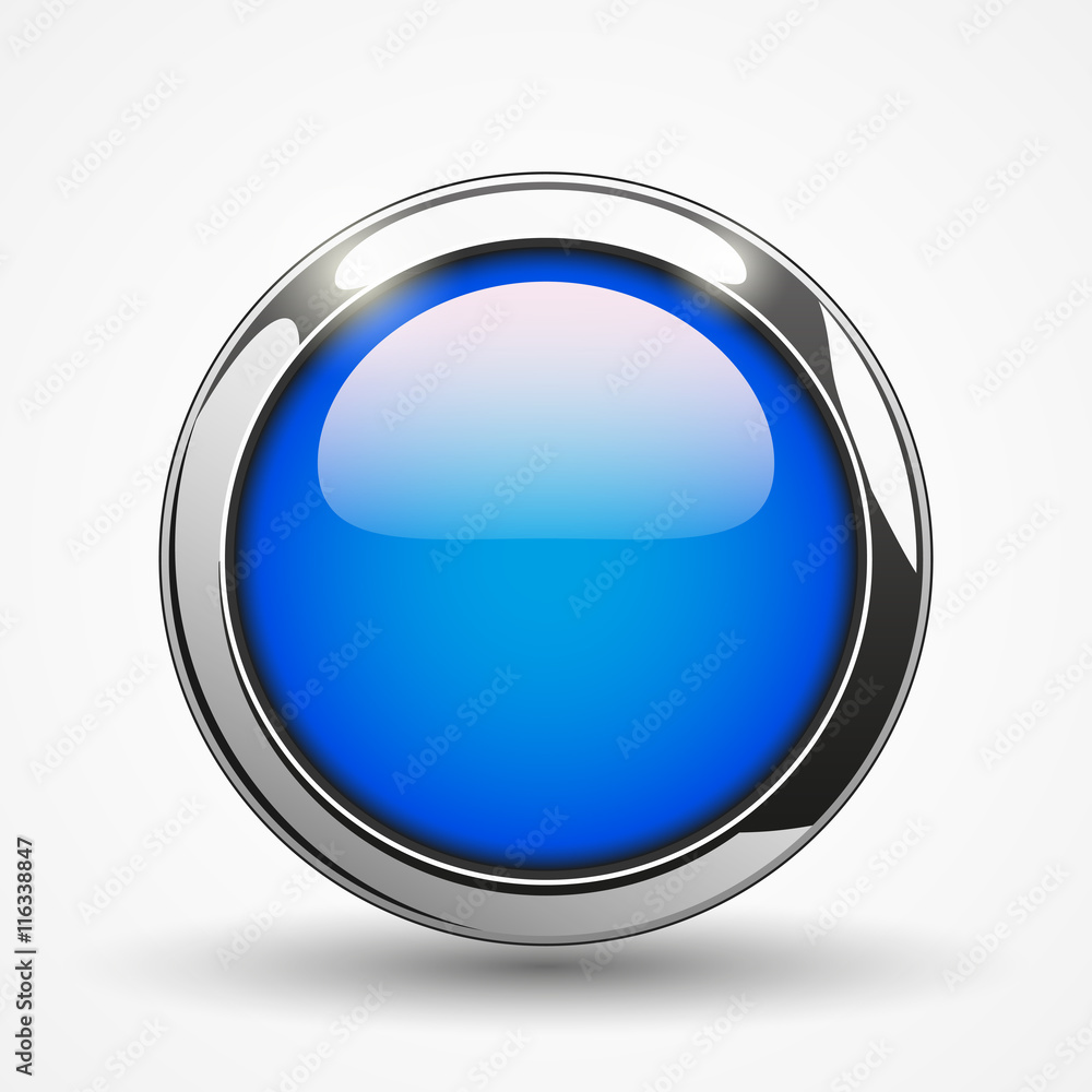 Blue brilliant round web button, vector design Blue brilliant round web button, vector design