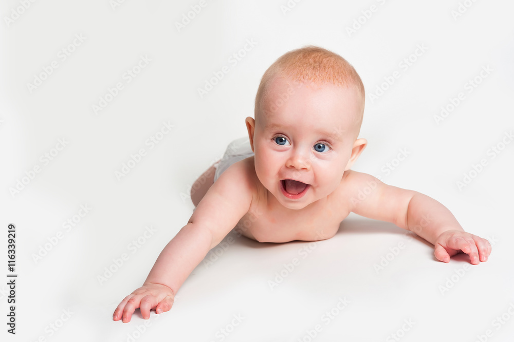 Portrait of adorable baby girl isolated on white background Portrait of adorable baby girl isolated on white background