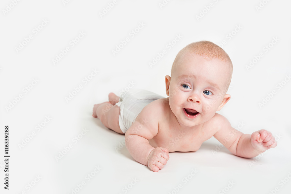 Portrait of adorable baby girl isolated on white background Portrait of adorable baby girl isolated on white background
