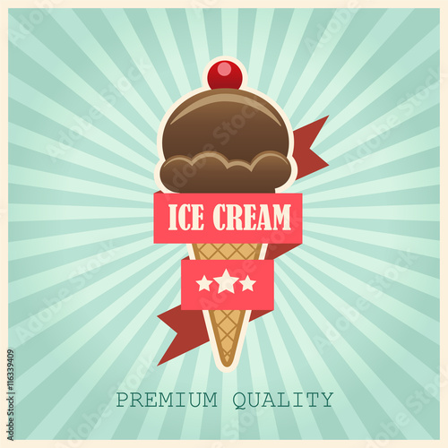 Vector color poster ice cream