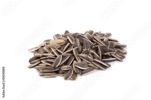 sun flower seed on white background