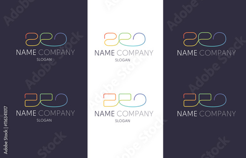 Pro colored line flat logo