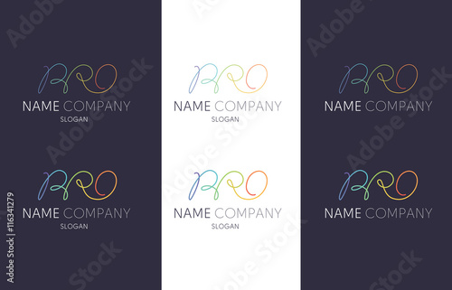 Pro continuous line flat logo 