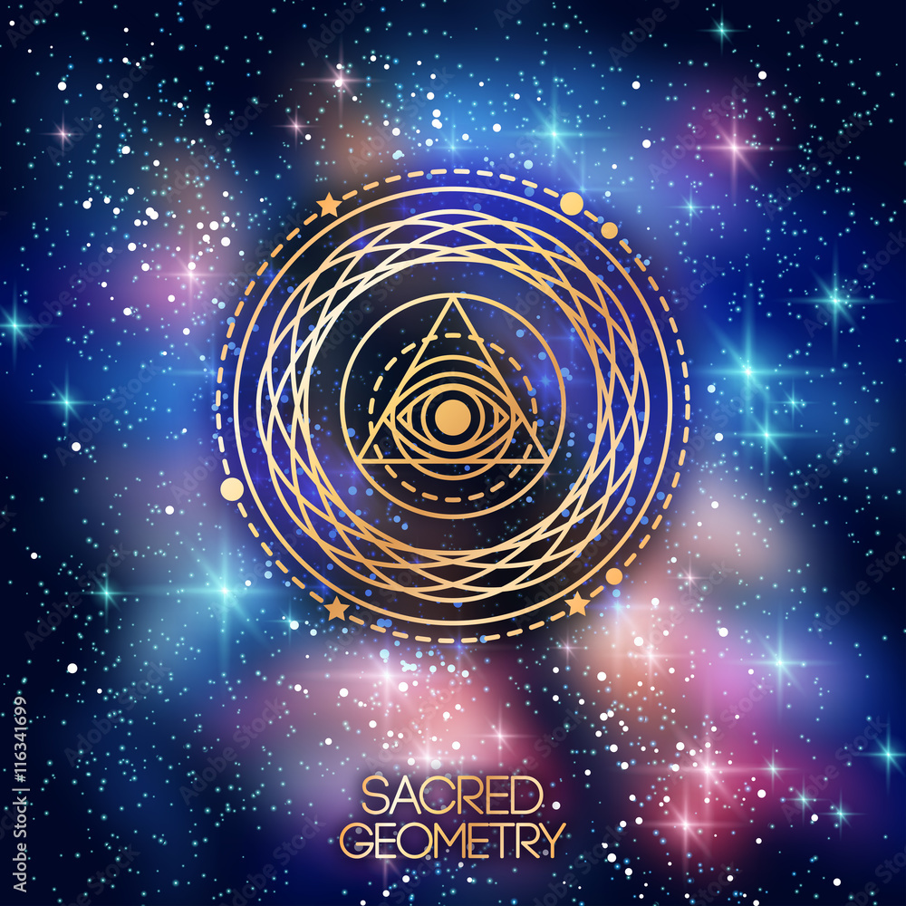 Fotografie Sacred Geometry Emblem with Eye