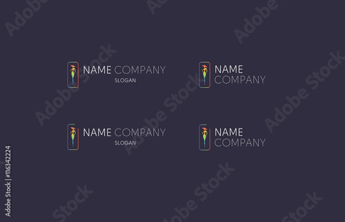 Slender colored woman flat logo