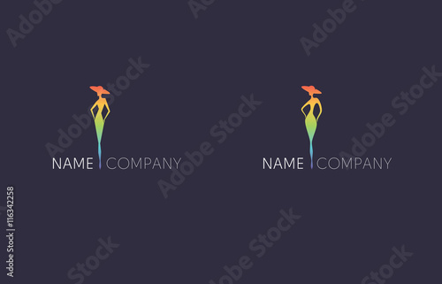 Slender woman in a hat flat logo