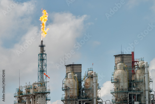Tobolsk, Russia - July 15. 2016: Sibur company. Petrochemical Industrial Complex. Oil refinery building industry