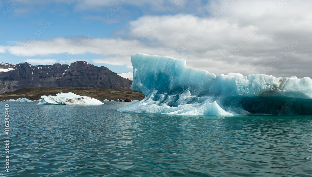 Iceberg landscape from Jokulsarlon, Iceland
