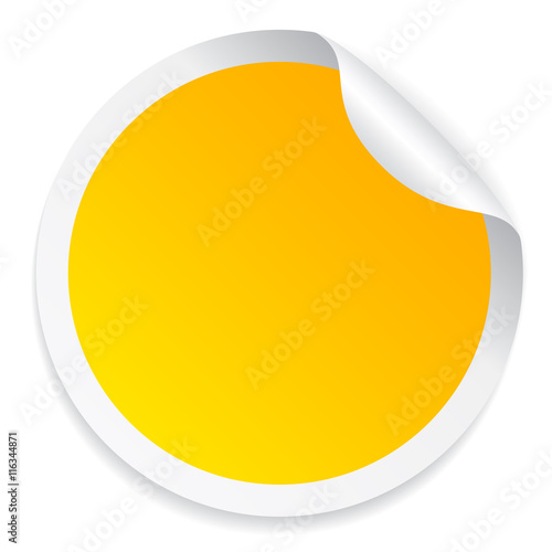 Round yellow sticker