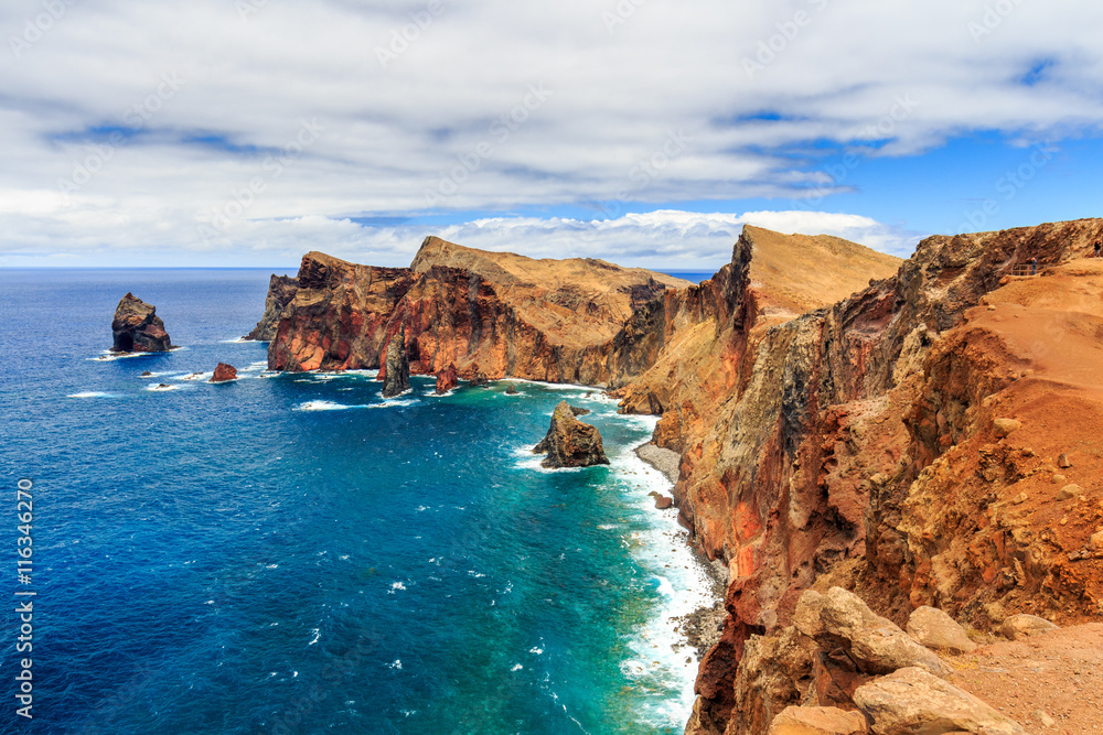 Incredible view of the cliffs at Ponta de Sao Lourenco, Madeira, Portugal