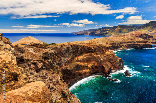 Fototapeta Naklejka Na Ścianę i Meble -  Colorful landscape at Ponta do Sao Lourenco, Madeira, Portugal