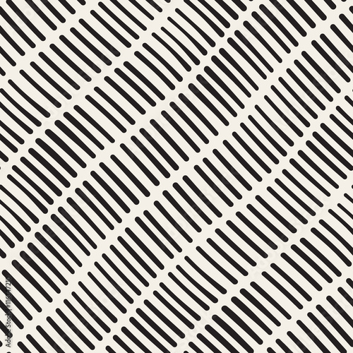 Vector Seamless Hand Drawn Rough Diagonal Lines Pattern