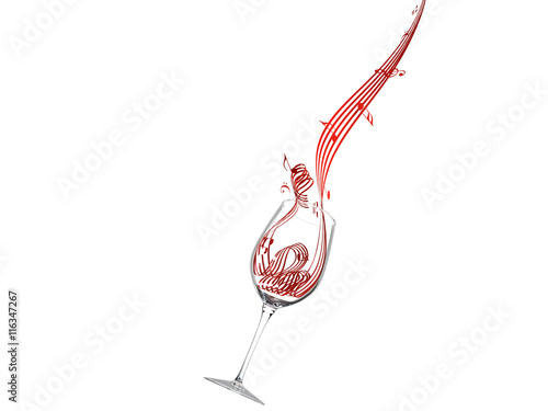 A glass of red wine with friends listening the jazz music