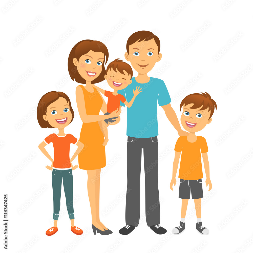 Parents with kids. Happy family. Mother and father with children Parents with kids. Happy family. Mother and father with children