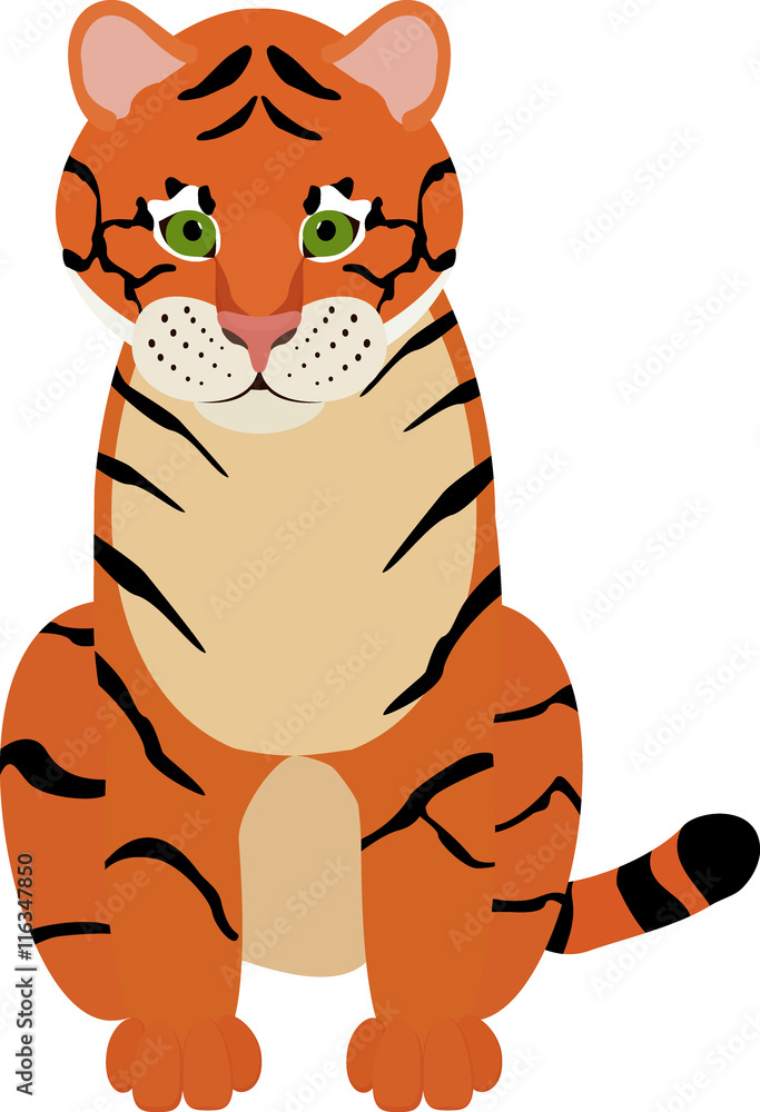Fun cartoon Illustration of cute Tiger Fun cartoon Illustration of cute Tiger