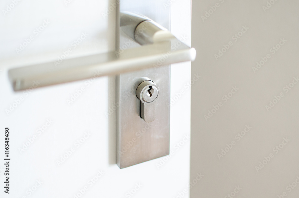 Obraz premium Handle steel knob on the door