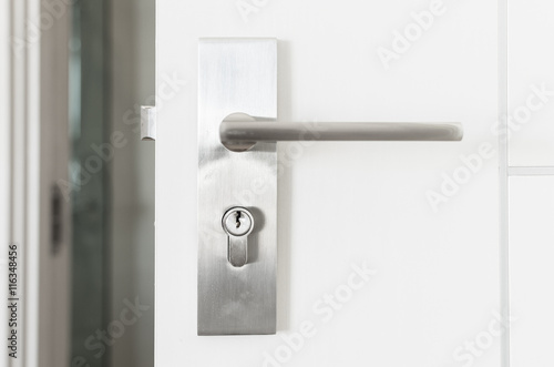 Handle steel knob on the door