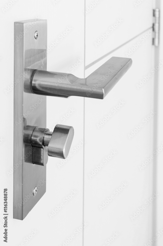 Handle steel knob on the door