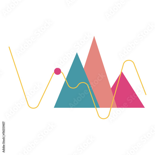 Web analytics triangles and chart ,Vector flat icons, web element infographics