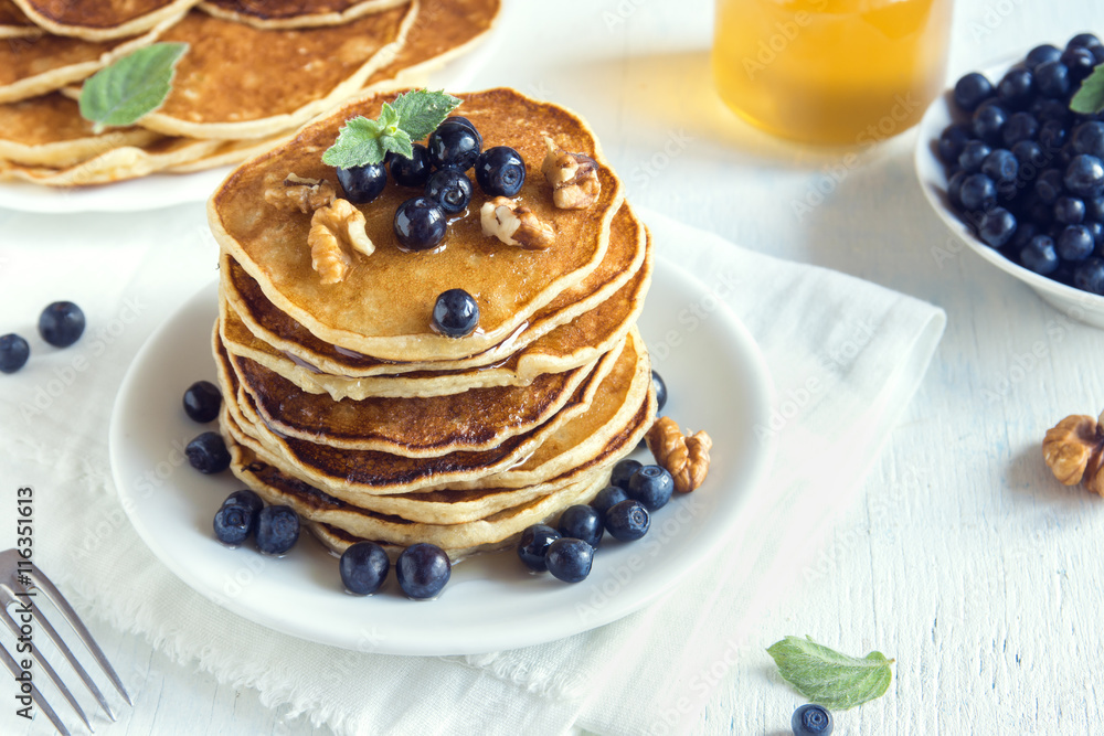 Homemade pancakes with blueberry Homemade pancakes with blueberry
