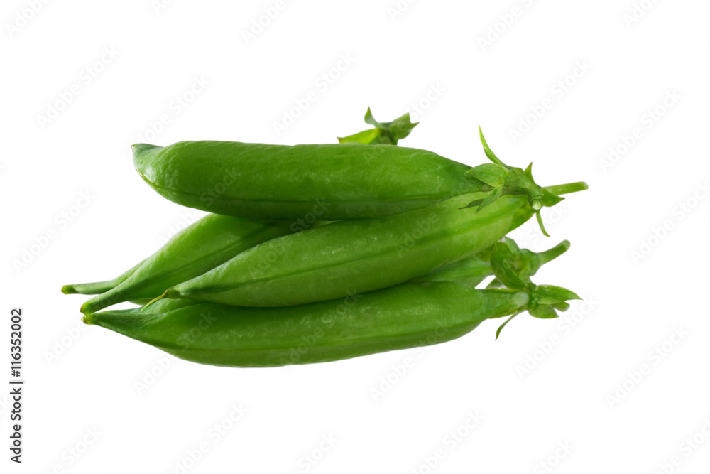 Pea pods on an isolated background Pea pods on an isolated background