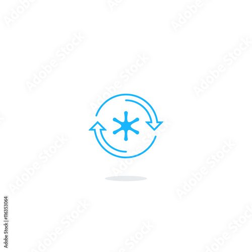 Cooling systems logo, air conditioning service icons, climate control concept