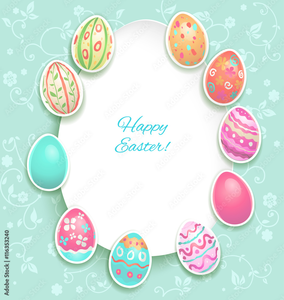Easter holiday card with eggs Easter holiday card with eggs