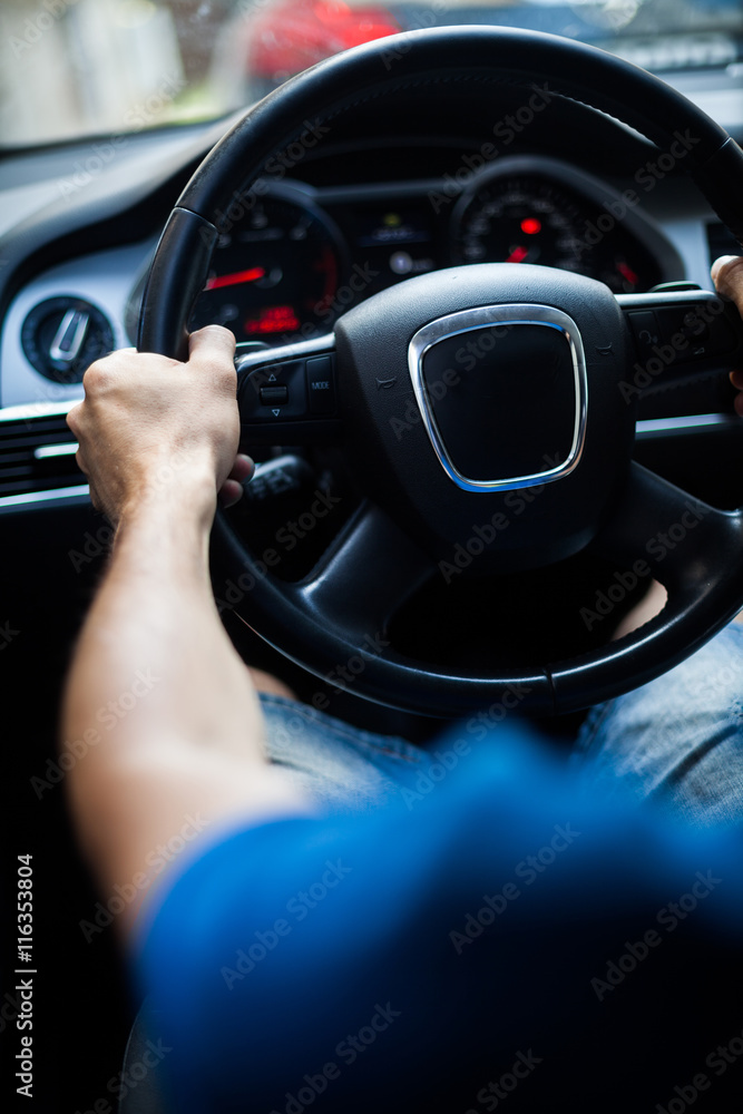 Hands on steering wheel