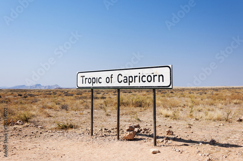 Sign of the Tropic of Capicorn in Namibia, Africa photo
