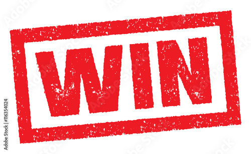 WIN rubber stamp. Rubber stamp with the word WIN.