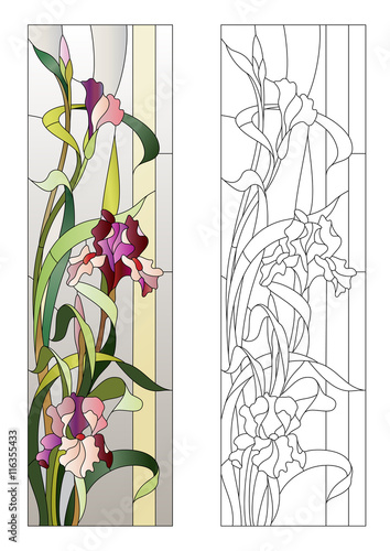 floral stained-glass pattern