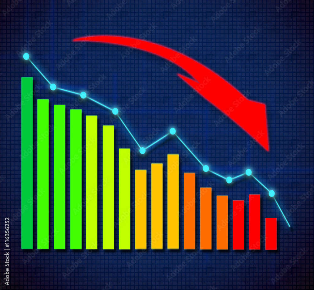 Business graph and upward directed arrows Business graph and upward directed arrows