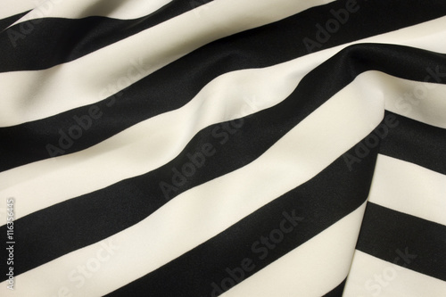 This is a photograph of Black and White striped fabric