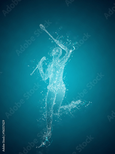Abstract woman rhythmic gymnast. Crystal ice effect