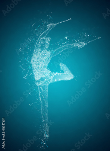 Abstract woman rhythmic Gymnast. Crystal ice effect