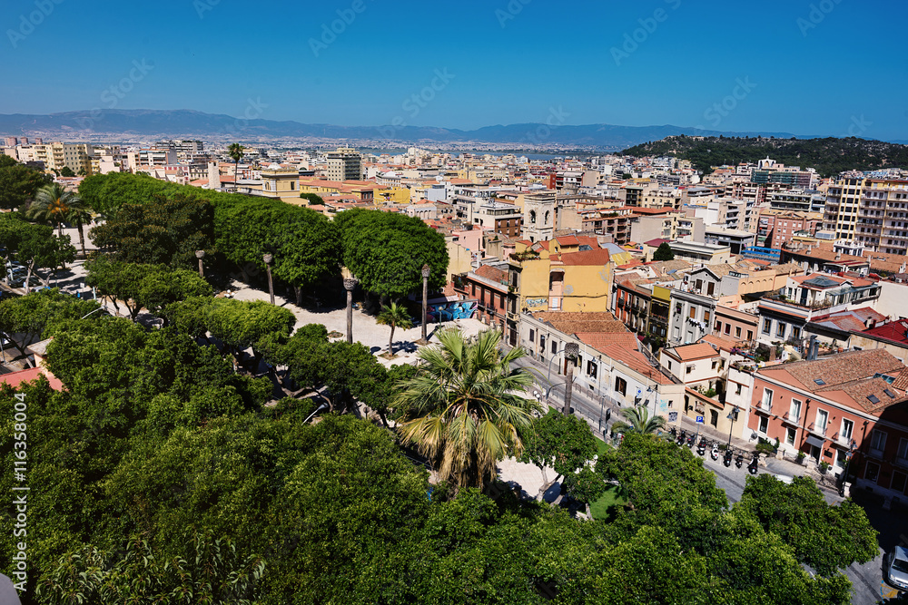 Arial Cagliari panoramic view